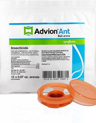 Advion Ant Bait Arena, 12-Count Bag, Effective Bait in A Small Plastic Arena for Easy Placement, Formulated with 0.1% Indoxacarb, Indoor and Outdoor Use, for Control of Most Major Ant Species